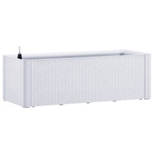 Aplusliving-Garden Raised Bed with Self Watering System White 100x43x33 cm