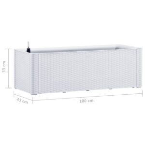 Aplusliving-Garden Raised Bed with Self Watering System White 100x43x33 cm