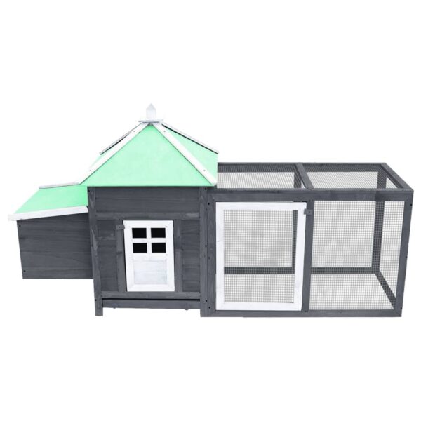 Aplusliving-Chicken Coop with Nest Box Grey 190x72x102 cm Solid Firwood