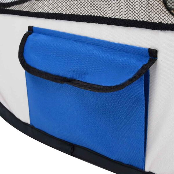 Aplusliving-Foldable Dog Playpen with Carrying Bag Blue 110x110x58 cm