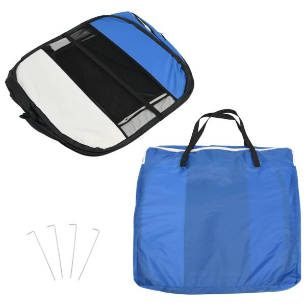 Aplusliving-Foldable Dog Playpen with Carrying Bag Blue 110x110x58 cm