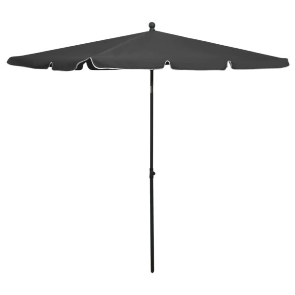 Aplusliving-Garden Parasol with Pole 210x140 cm Anthracite