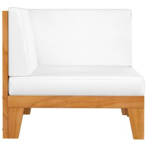 Aplusliving-2-Seater Sofa with Cream White Cushions Solid Acacia Wood