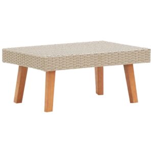 Aplusliving-2 Piece Garden Lounge Set with Cushions Poly Rattan Beige