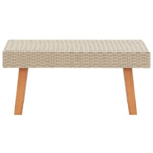 Aplusliving-2 Piece Garden Lounge Set with Cushions Poly Rattan Beige