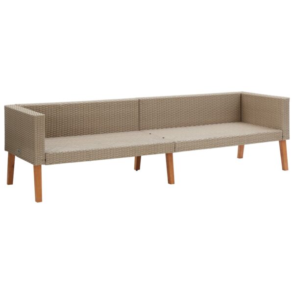 Aplusliving-2 Piece Garden Lounge Set with Cushions Poly Rattan Beige