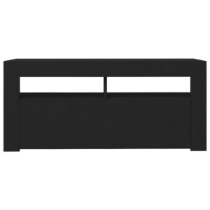 Aplusliving-TV Cabinet with LED Lights Black 90x35x40 cm