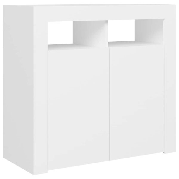 Aplusliving-Sideboard with LED Lights White 80x35x75 cm