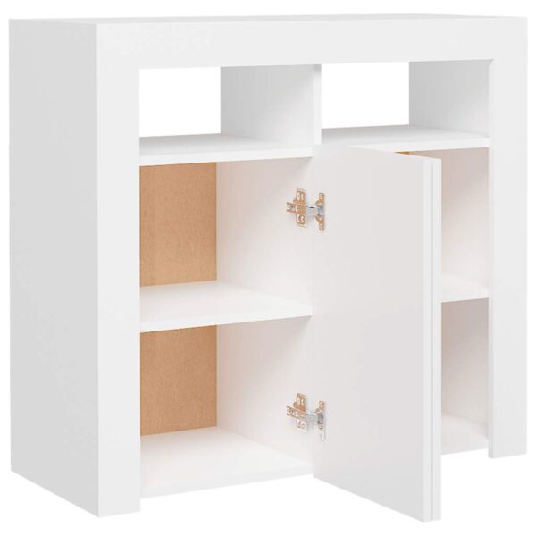 Aplusliving-Sideboard with LED Lights White 80x35x75 cm