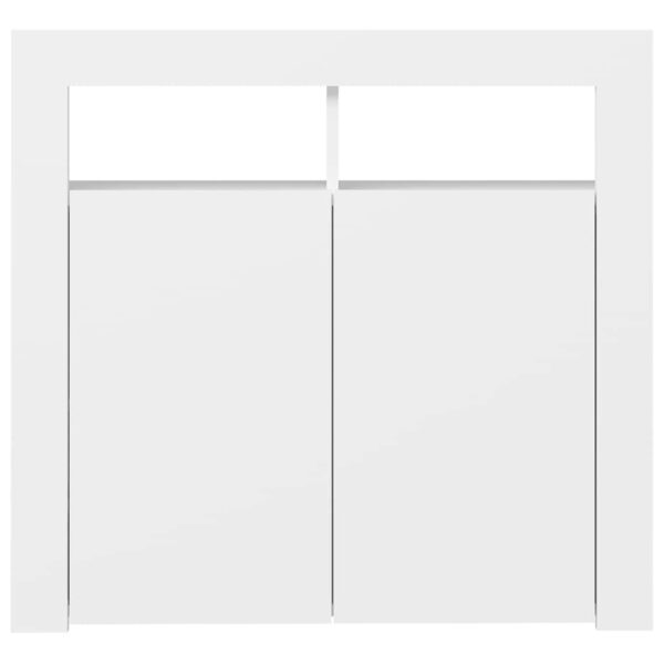 Aplusliving-Sideboard with LED Lights White 80x35x75 cm