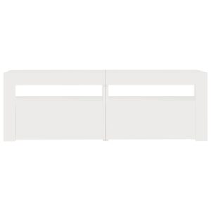 Aplusliving-TV Cabinet with LED Lights White 120x35x40 cm