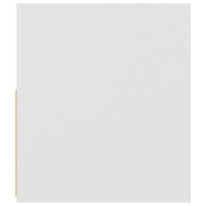 Aplusliving-TV Cabinet with LED Lights White 120x35x40 cm