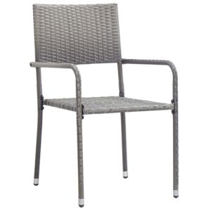Aplusliving-5 Piece Garden Dining Set Poly Rattan Anthracite & Grey