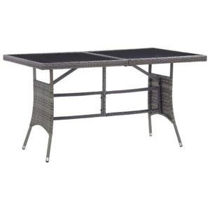 Aplusliving-5 Piece Garden Dining Set Poly Rattan Anthracite & Grey