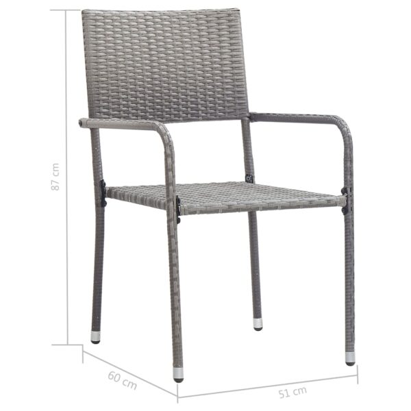 Aplusliving-5 Piece Garden Dining Set Poly Rattan Anthracite & Grey