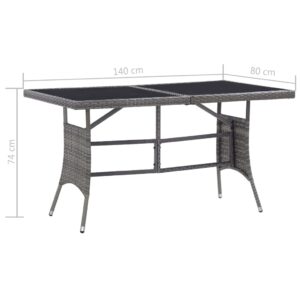 Aplusliving-5 Piece Garden Dining Set Poly Rattan Anthracite & Grey