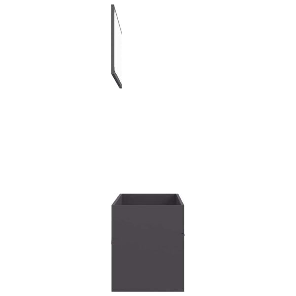 Aplusliving-2 Piece Bathroom Furniture Set High Gloss Grey Engineered Wood