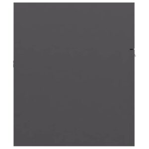 Aplusliving-2 Piece Bathroom Furniture Set High Gloss Grey Engineered Wood