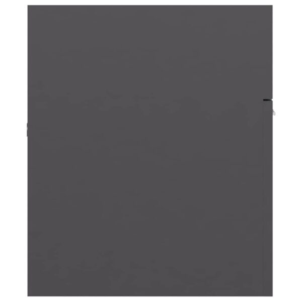 Aplusliving-2 Piece Bathroom Furniture Set High Gloss Grey Engineered Wood