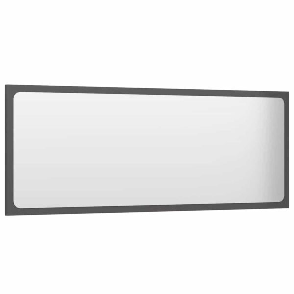 Aplusliving-2 Piece Bathroom Furniture Set High Gloss Grey Engineered Wood