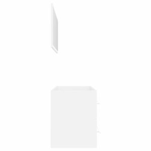 Aplusliving-2 Piece Bathroom Furniture Set White Engineered Wood