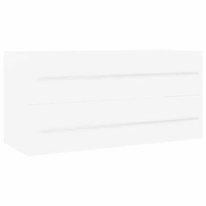 Aplusliving-2 Piece Bathroom Furniture Set White Engineered Wood
