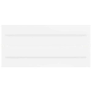 Aplusliving-2 Piece Bathroom Furniture Set White Engineered Wood