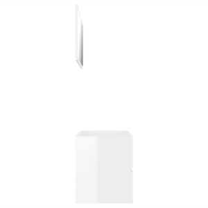 Aplusliving-2 Piece Bathroom Furniture Set High Gloss White Engineered Wood