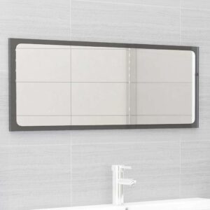 Aplusliving-2 Piece Bathroom Furniture Set High Gloss Grey Engineered Wood
