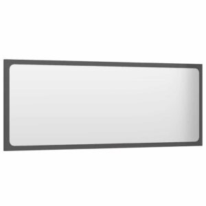 Aplusliving-2 Piece Bathroom Furniture Set High Gloss Grey Engineered Wood