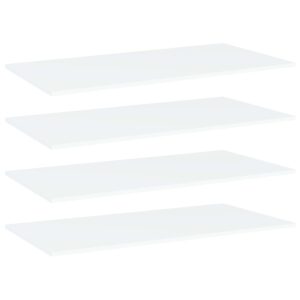 Aplusliving-Bookshelf Boards 4 pcs White 80x20x1.5 cm Engineered Wood