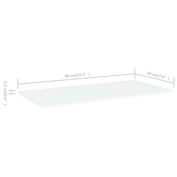 Aplusliving-Bookshelf Boards 4 pcs White 80x20x1.5 cm Engineered Wood