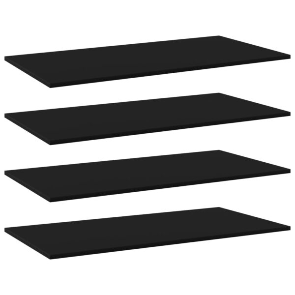 Aplusliving-Bookshelf Boards 4 pcs Black 80x20x1.5 cm Engineered Wood