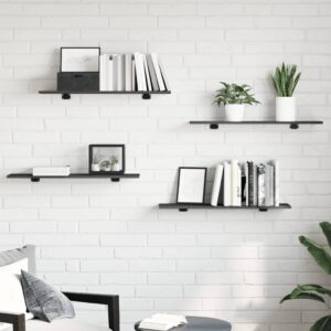 Aplusliving-Bookshelf Boards 4 pcs Grey 80x20x1.5 cm Engineered Wood