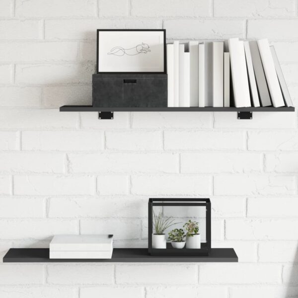 Aplusliving-Bookshelf Boards 4 pcs Grey 80x20x1.5 cm Engineered Wood