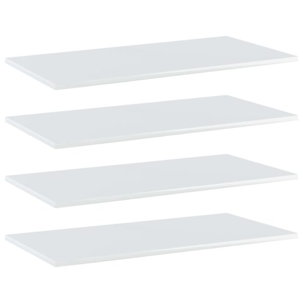 Aplusliving-Bookshelf Boards 4 pcs High Gloss White 80x40x1.5 cm Engineered Wood