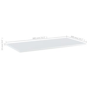 Aplusliving-Bookshelf Boards 4 pcs High Gloss White 80x40x1.5 cm Engineered Wood