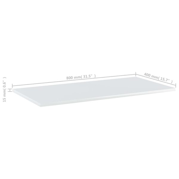 Aplusliving-Bookshelf Boards 4 pcs High Gloss White 80x40x1.5 cm Engineered Wood