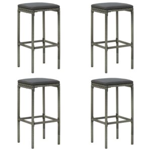 Aplusliving-5 Piece Garden Bar Set with Cushions Grey