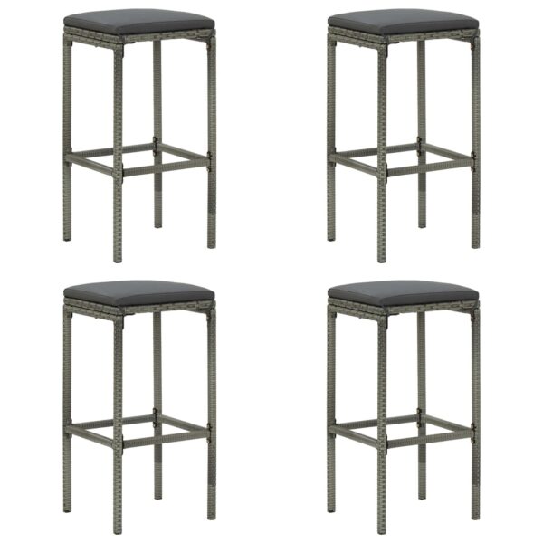 Aplusliving-5 Piece Garden Bar Set with Cushions Grey