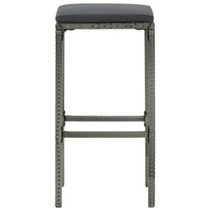 Aplusliving-5 Piece Garden Bar Set with Cushions Grey