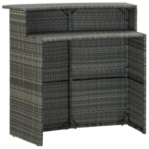 Aplusliving-5 Piece Garden Bar Set with Cushions Grey