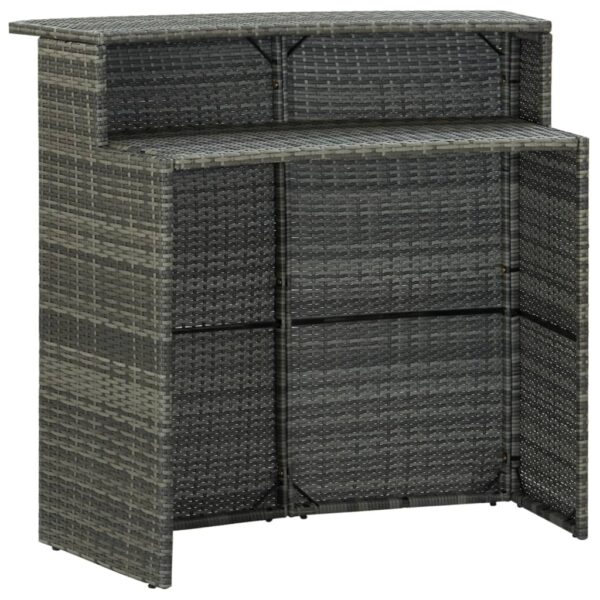 Aplusliving-5 Piece Garden Bar Set with Cushions Grey