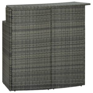 Aplusliving-5 Piece Garden Bar Set with Cushions Grey
