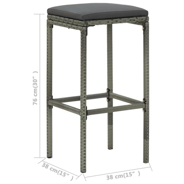 Aplusliving-5 Piece Garden Bar Set with Cushions Grey