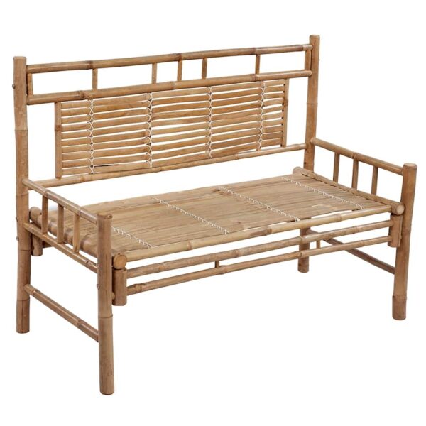 Aplusliving-Garden Bench with Cushion 120 cm Bamboo