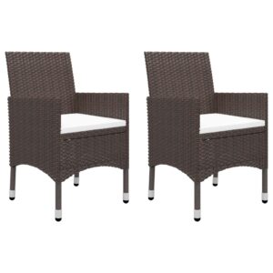 Aplusliving-3 Piece Garden Dining Set Brown