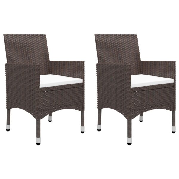 Aplusliving-3 Piece Garden Dining Set Brown