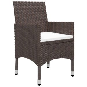 Aplusliving-3 Piece Garden Dining Set Brown