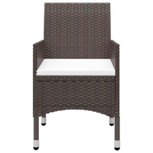 Aplusliving-3 Piece Garden Dining Set Brown
